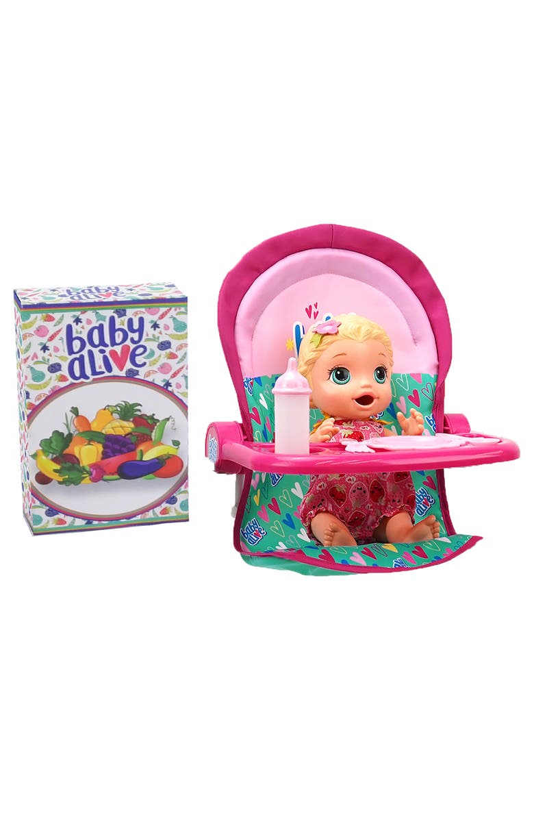 Baby Alive Doll Highchair Set Green, Alternate, color, Multicolored