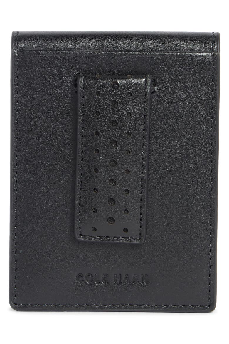 Naomi Brogue Leather Wallet, Alternate, color, BLACK