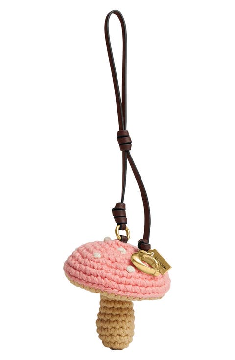 Crocheted Mushroom Bag Charm