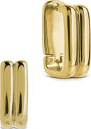 Sterling Forever Arianna Ribbed Square Hoop Earrings