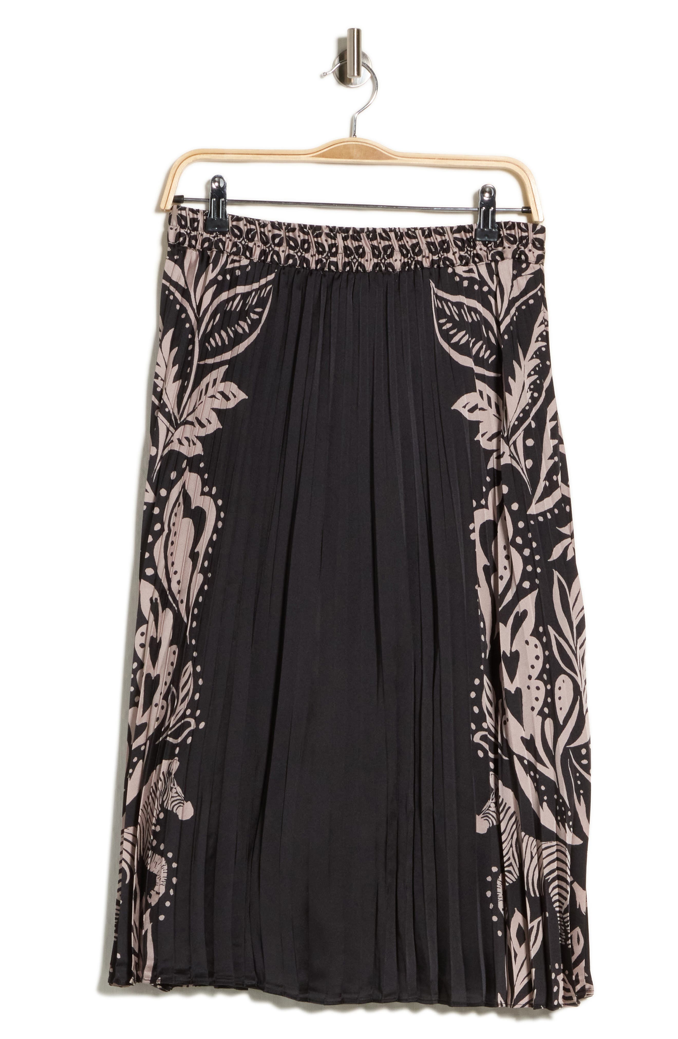 Printed Pleated Midi Skirt