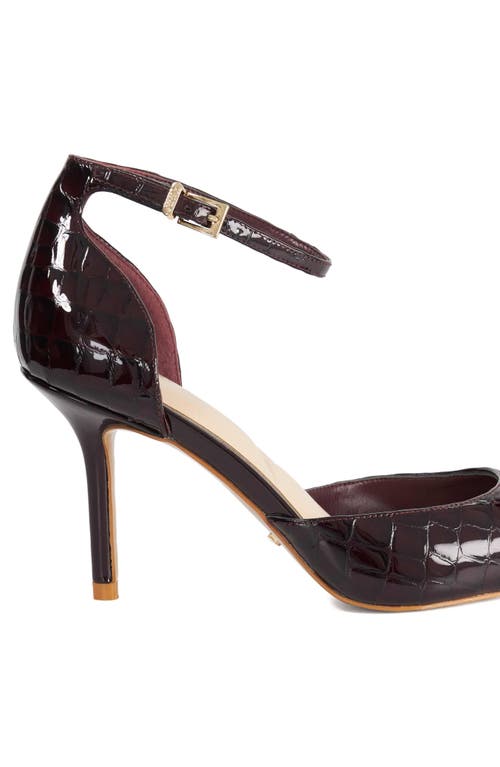 Dune London Calmness Ankle Strap Pointed Toe Pump In Burgundy