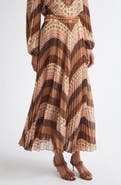 Zimmermann Sunray Chevron Print Pleated Skirt
