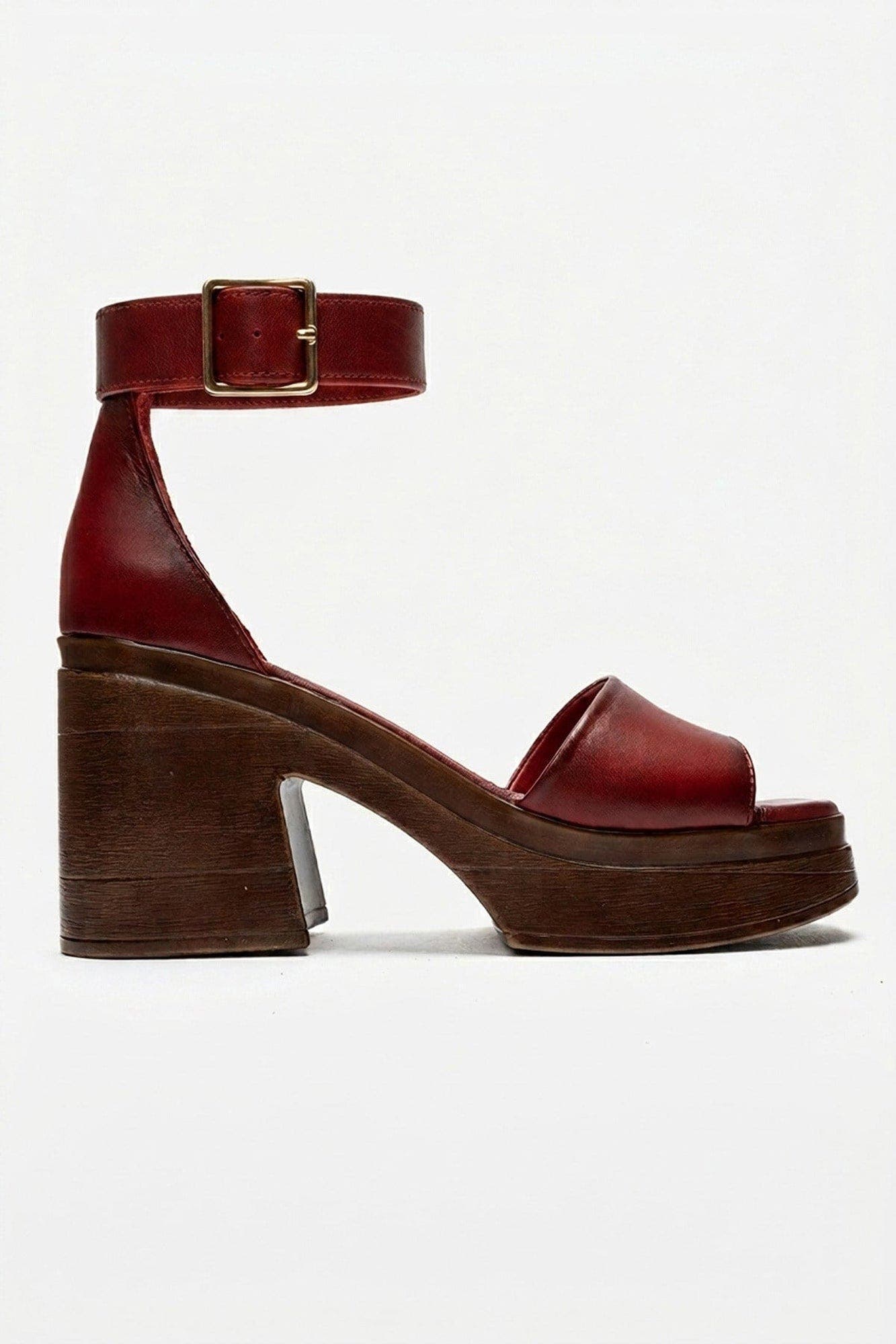 Margot Leather Platform Sandal, Alternate, color, Red Leather