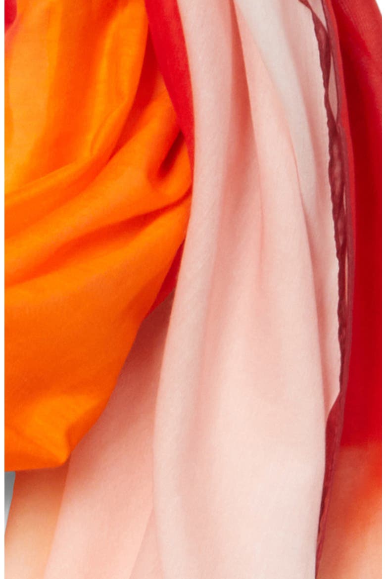 Galactic Iris Cotton & Silk Scarf, Alternate, color, PINK/ AMBER