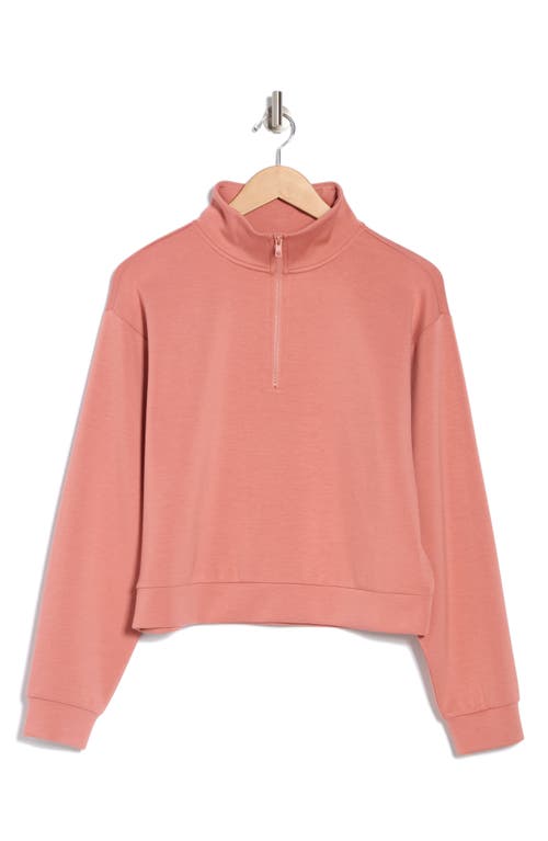 Z By Zella Whisper Scuba Quarter Zip In Pink Desert