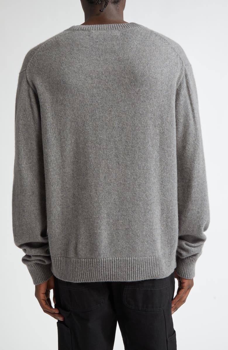 The Elder Statesman Gender Inclusive Simple Cashmere Sweater, Alternate, color, Light Grey