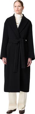 Another Tomorrow Double Breasted Wrap Coat