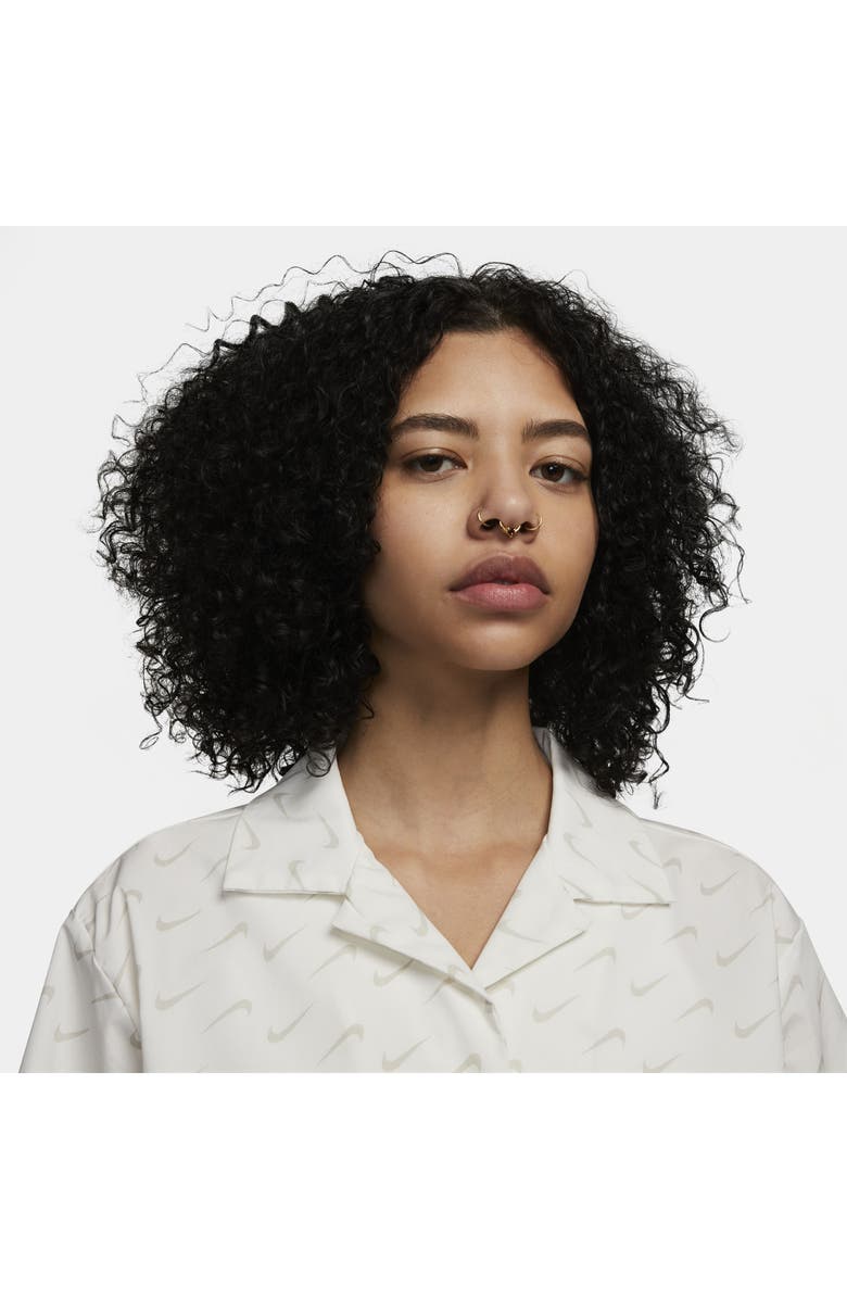 Nike Everyday Modern Swoosh Button-Up Camp Shirt, Alternate, color, 