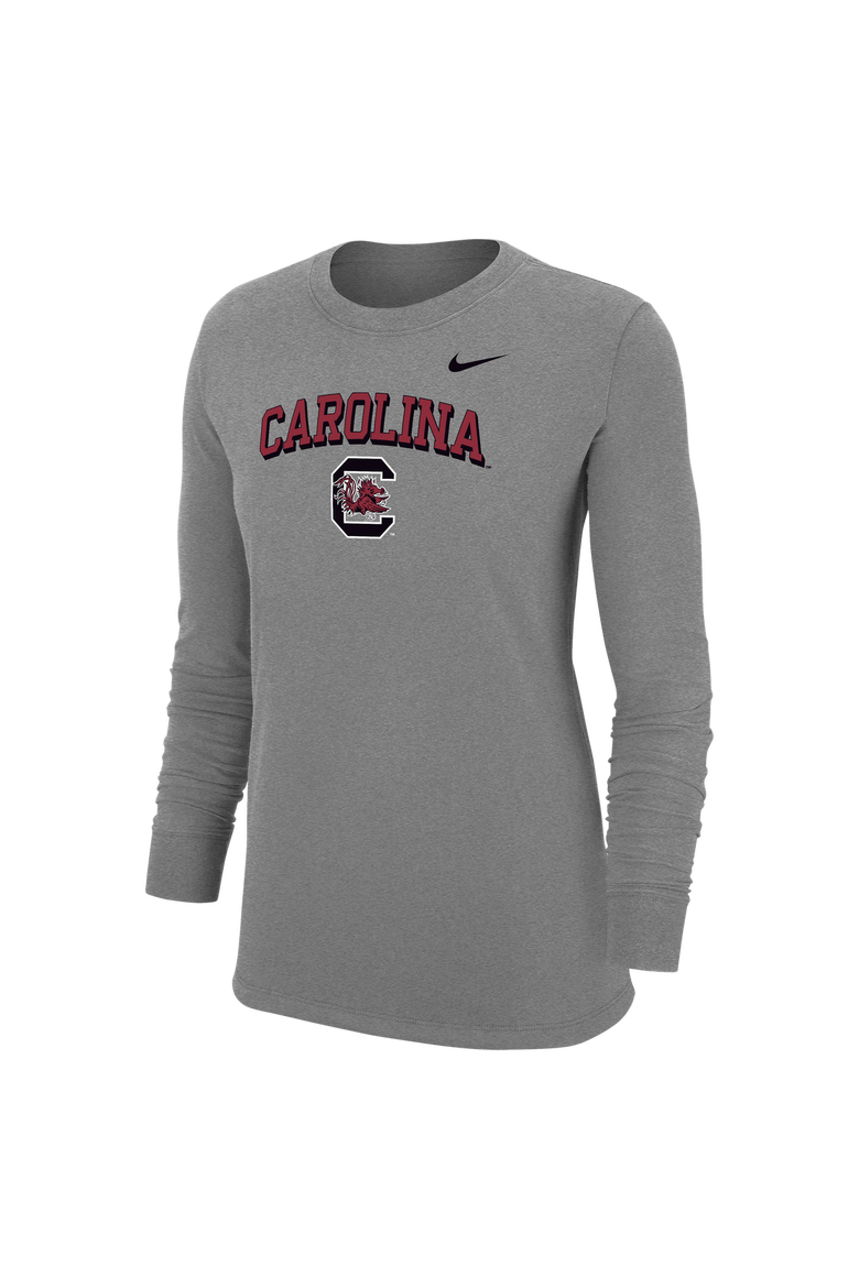 Women's Nike Heather Gray South Carolina Gamecocks Core Long Sleeve T-Shirt, Main, color, Heather Gray