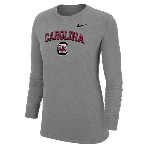 Women's Nike Heather Gray South Carolina Gamecocks Core Long Sleeve T-Shirt