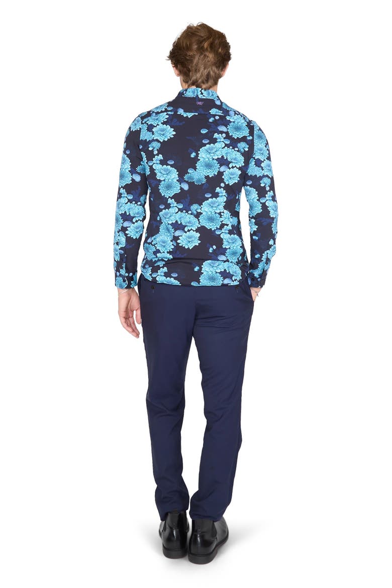 Sawyer Knit Button-Up Shirt, Alternate, color, Serious Floral Navy