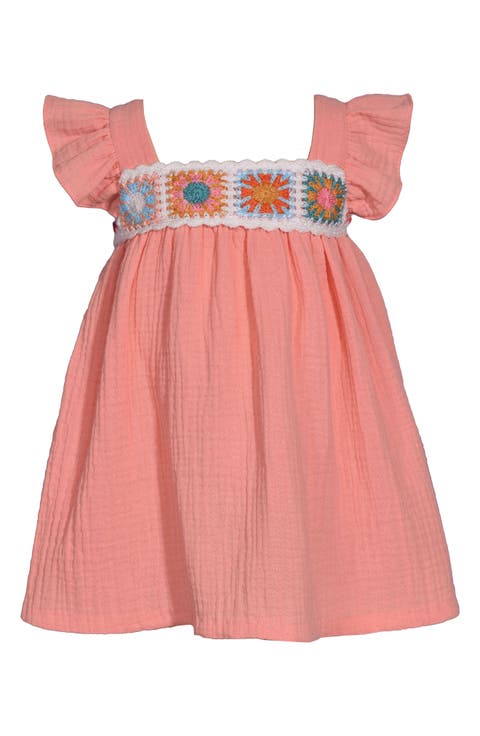 Kids' Granny Square Gauze Dress (Toddler & Little Kid)