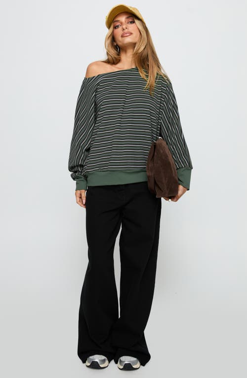 Princess Polly Zaylah One-shoulder Sweater In Green