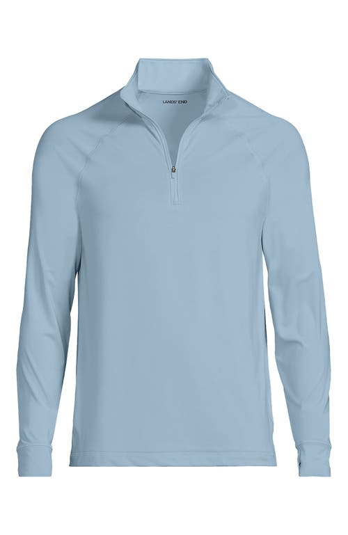 LANDS' END LANDS' END UPF 50 COOLING QUARTER ZIP MOCK NECK RASH GUARD SHIRT
