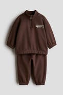 H&M 2-piece Brushed-inside Sweatshirt And Joggers Set
