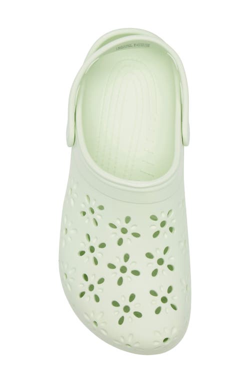 Crocs Classic Floral Cutout Clog In Jade Tint
