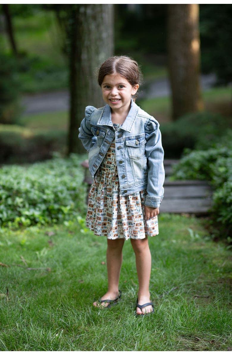 WORTHY THREADS Kids Puff Sleeve Denim Jacket, Alternate, color, Blue