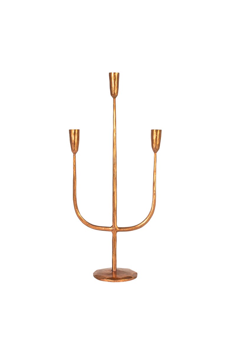Storied Home Hand-Forged Metal Candelabra, Antique Copper Finish, Alternate, color, Copper