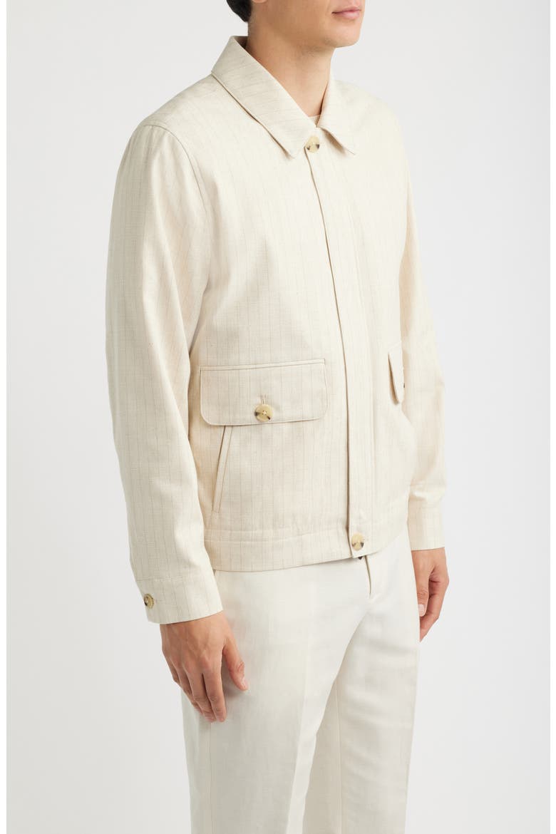 Slayman Pinstripe Jacket, Alternate, color, OFF WHITE