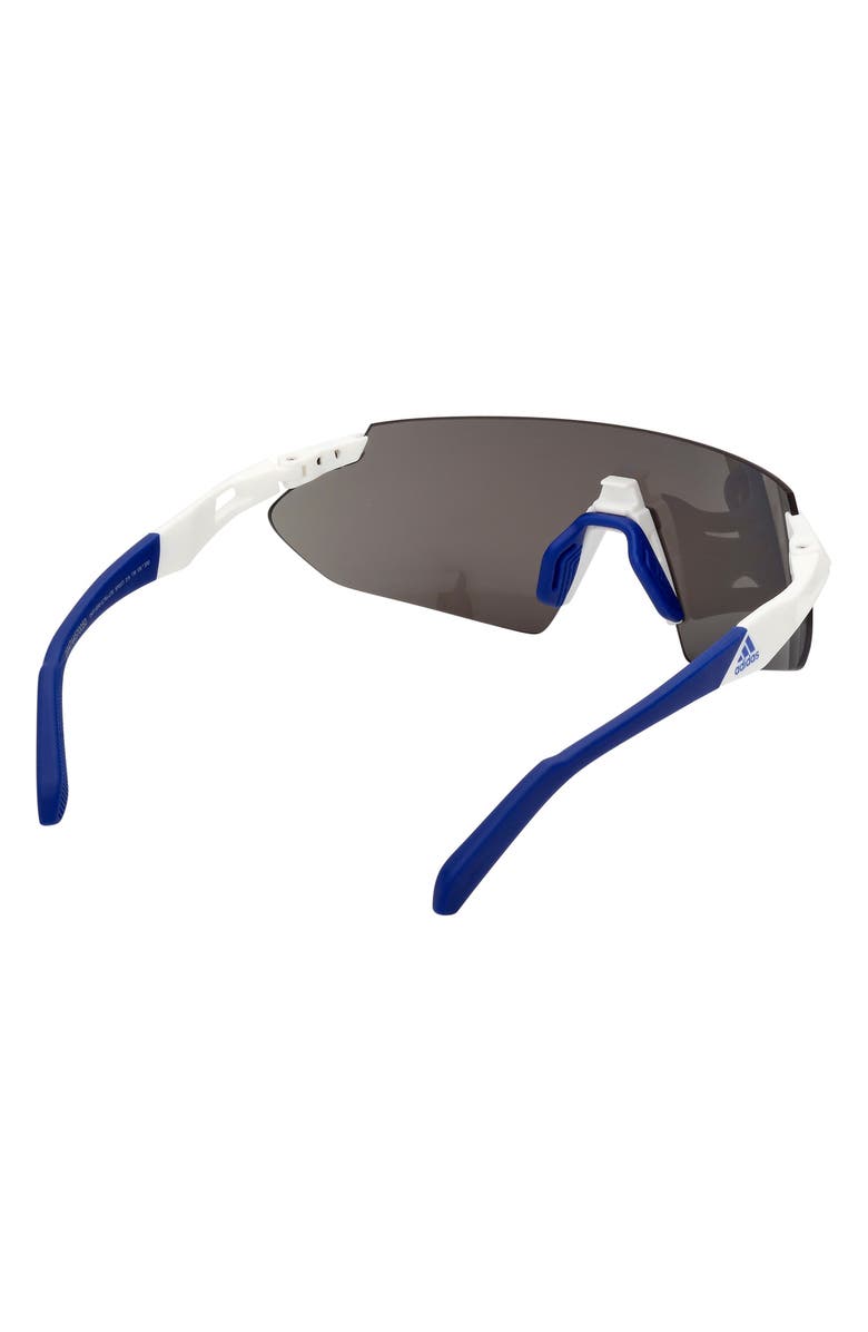 adidas 00mm Shield Sunglasses, Alternate, color, White / Blue Mirror