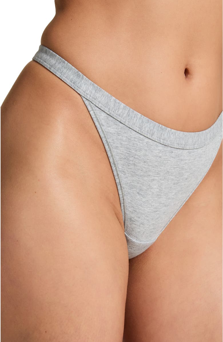Hunkemöller Cotton Thong, Alternate, color, Grey