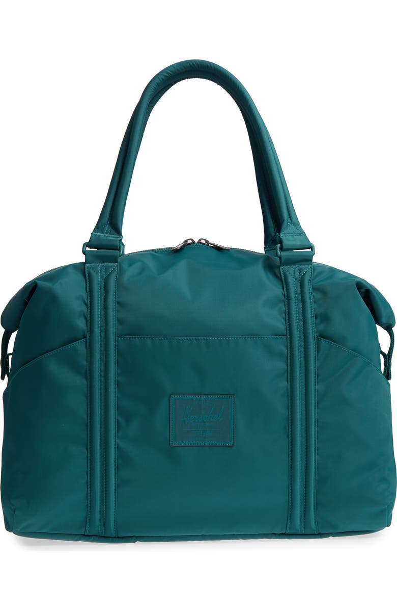 Herschel Supply Co. Strand Flight Satin Duffel Bag, Main, color, Deep Teal