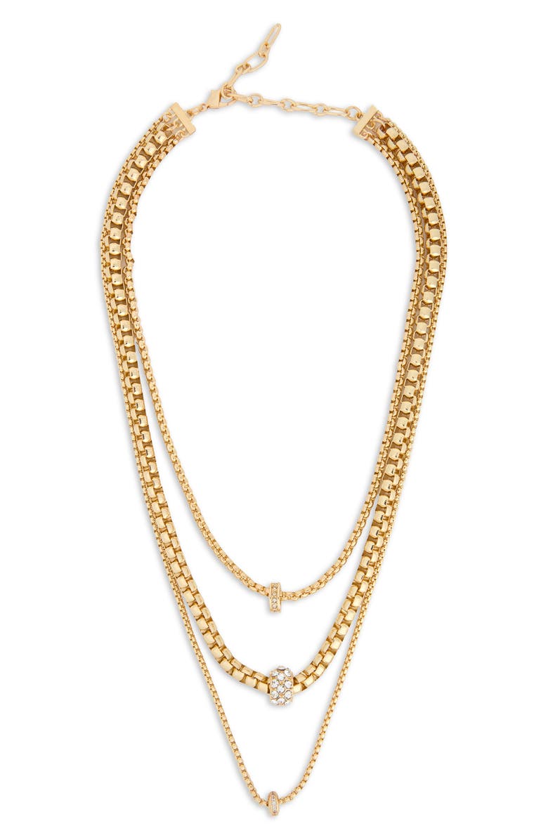 SAACHI Triple Strand Layered Necklace, Alternate, color, Gold