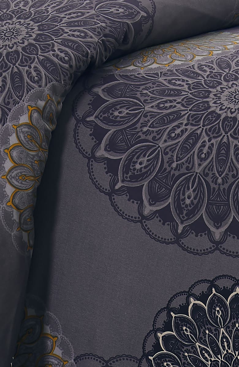 SOUTHSHORE FINE LINENS Midnight Floral Duvet Cover Set, Alternate, color, Midnight Floral Black