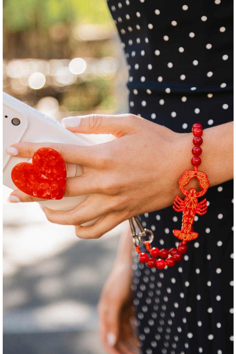 Hand-Painted Heart GripCharm, Alternate, color, RED