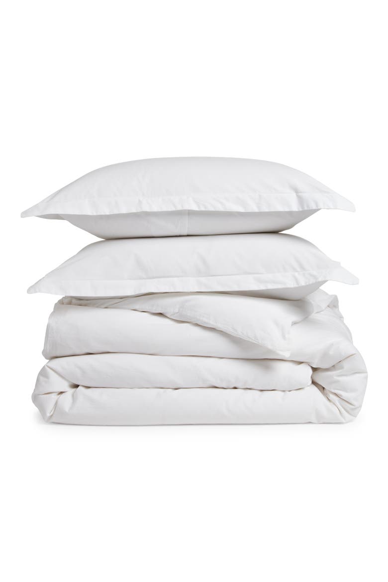Organic Cotton Percale Duvet Cover & Shams Set, Alternate, color, WHITE