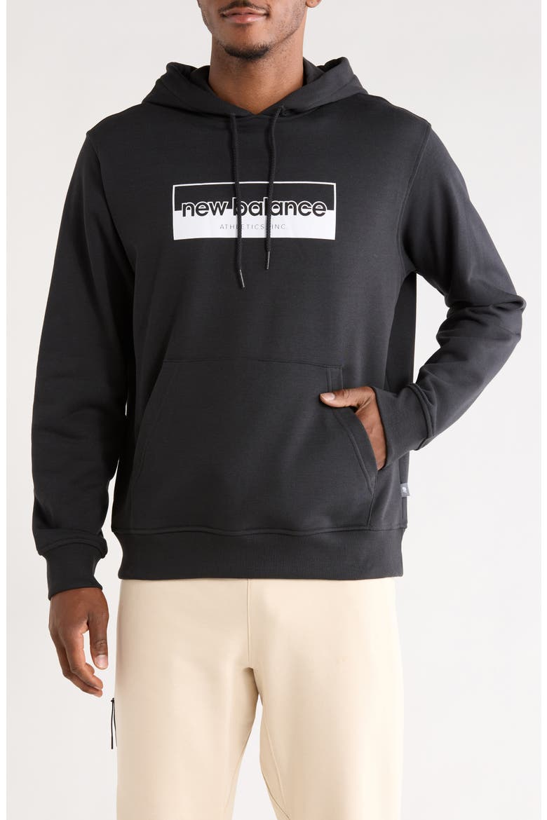 Rectangular Logo Graphic Hoodie, Main, color, BLACK