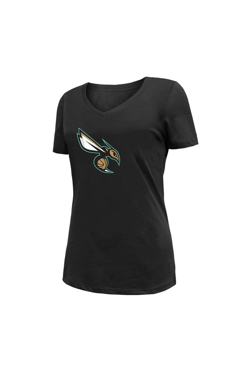 New Era Women's New Era Black Charlotte Hornets 2022/23 City Edition V-Neck T-Shirt, Alternate, color, 