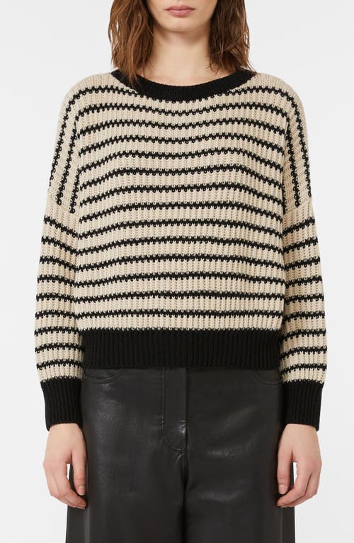Weekend Max Mara Omens Beige Ezor Striped Wool Jumper In Neutral