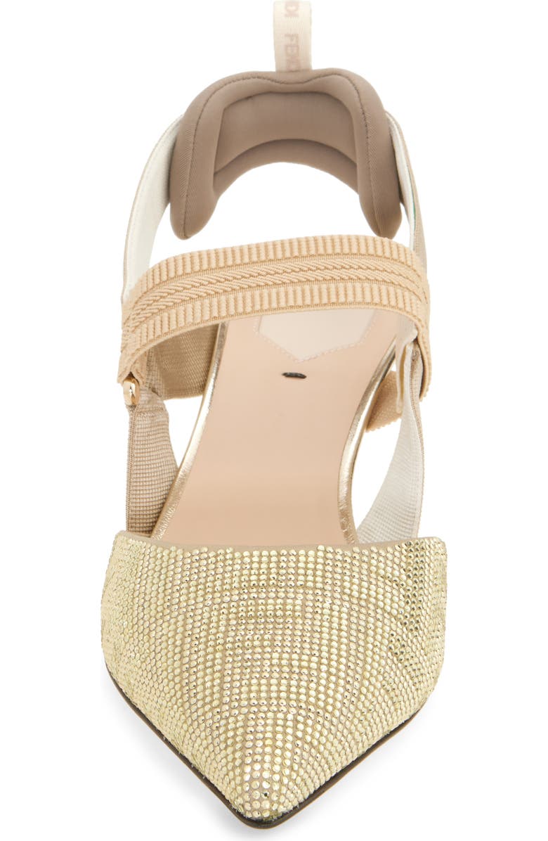 Fendi Colibri Crystal Embellished Pointed Toe Pump, Alternate, color, F1r8p Tortoise