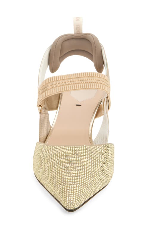 FENDI FENDI COLIBRI CRYSTAL EMBELLISHED POINTED TOE PUMP