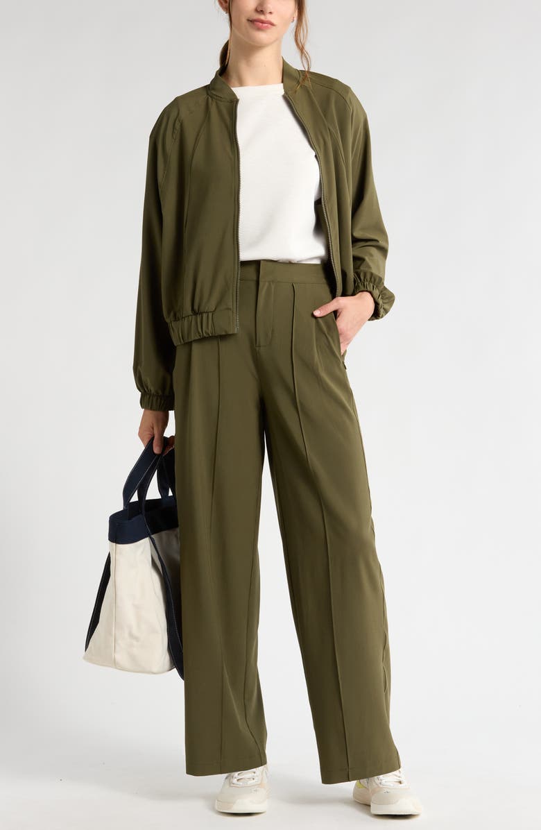 Zella Impress High Waist Pants, Alternate, color, Olive Night