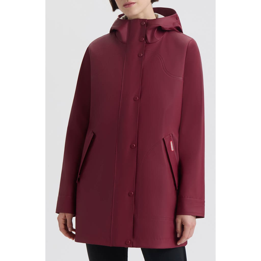 Hunter Acacia Waterproof Rubberized Raincoat In Red