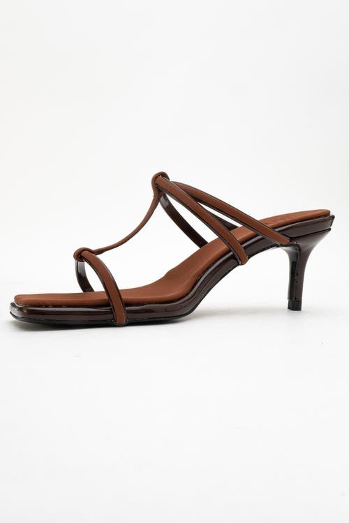 Prologue Shoes Mocha Strap Heel Sandal In Brown