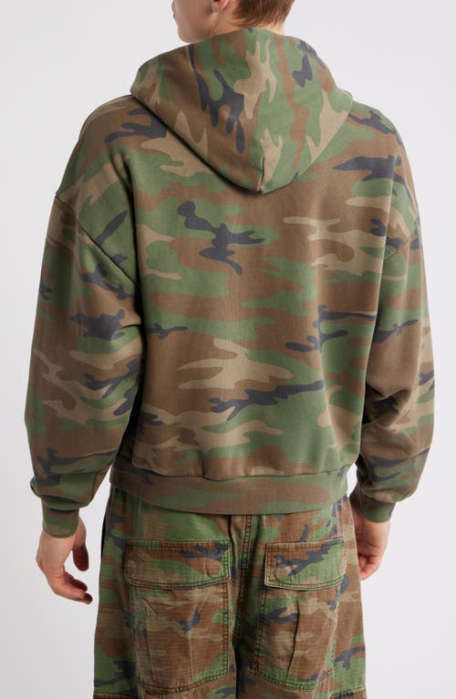 Elwood Camo Cotton Zip Hoodie In Green