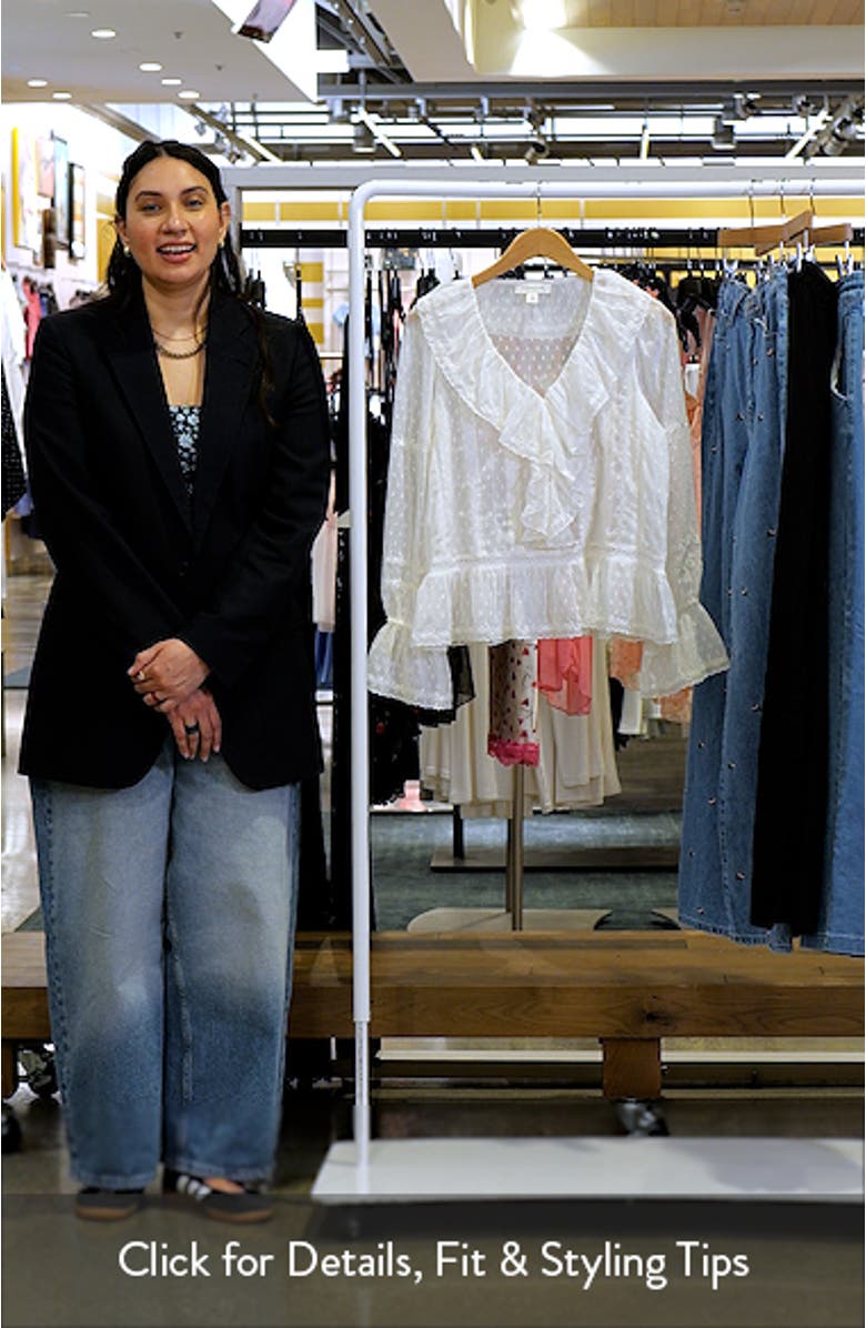 Embroidered Ruffle Peplum Clip Dot Chiffon Top, sales video thumbnail