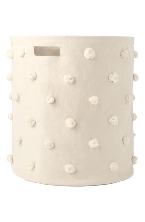 Pompom Cotton Canvas Hamper