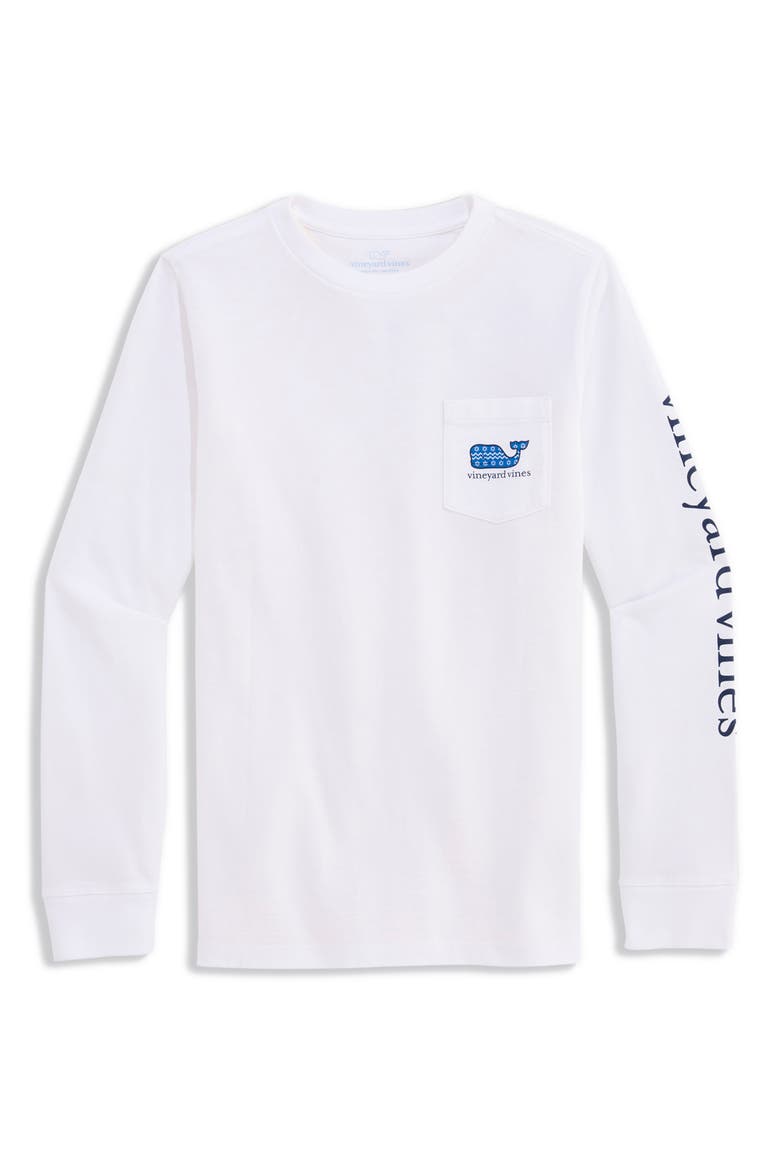 Kids' Hanukkah Whale Graphic Long Sleeve T-Shirt, Main, color, WHITE CAP