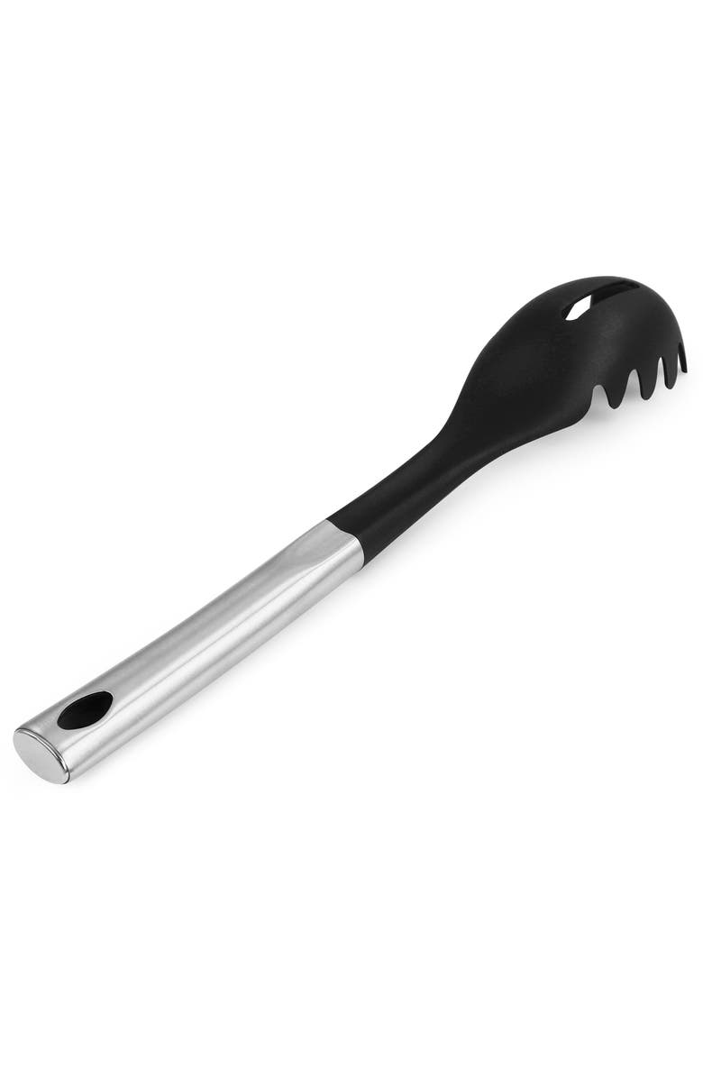 OSTER Baldwyn Nylon Pasta Server Kitchen Utensil with Stainless Steel Handle, Alternate, color, Black