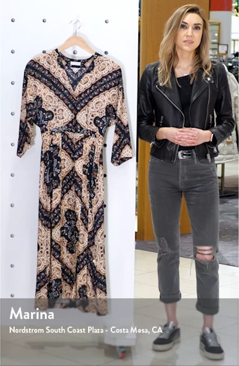 Steva Mix Print Midi Dress, sales video thumbnail