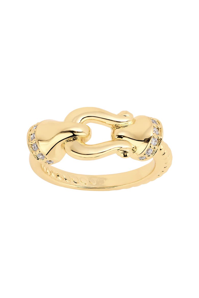Modern Muse CZ Horse Bit Ring, Main, color, GOLD