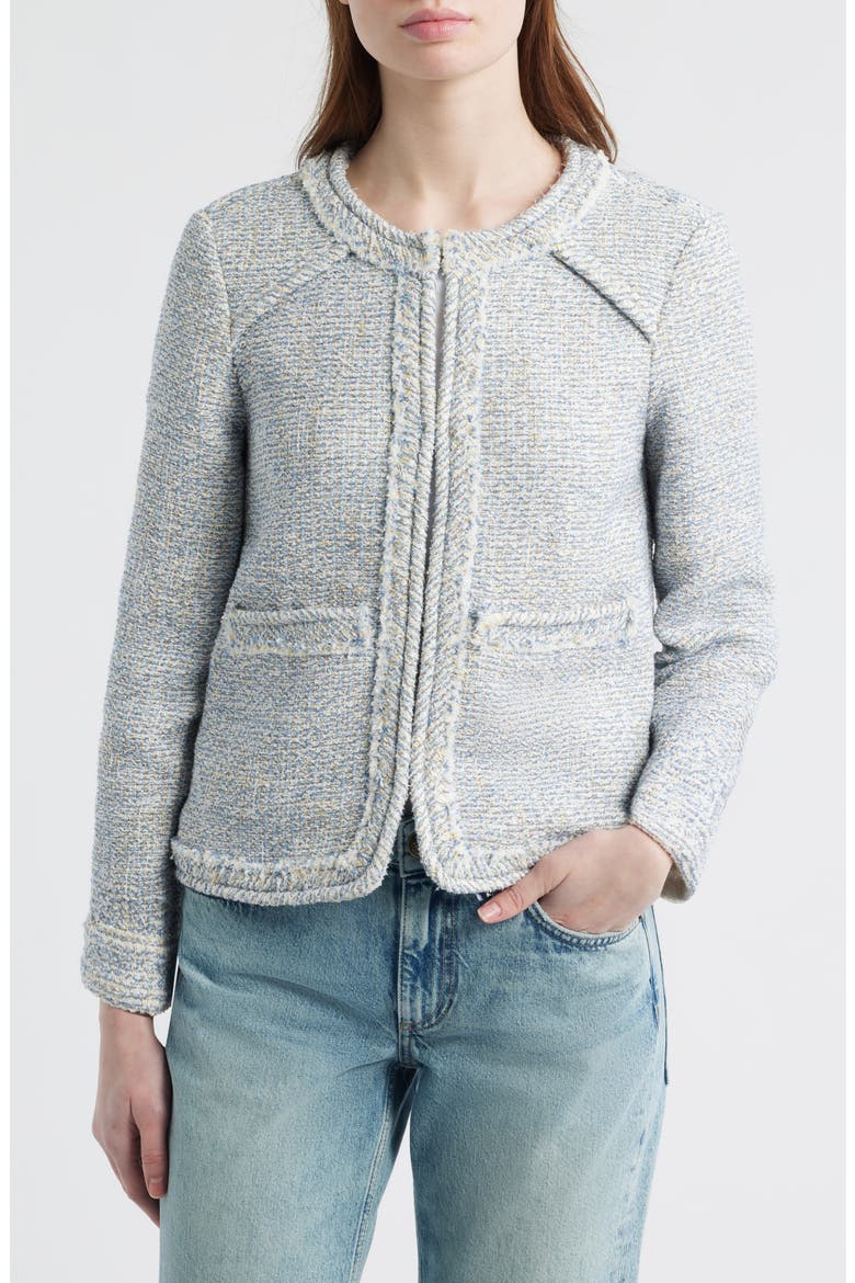Clarice Cotton Blend Jacket, Alternate, color, BLUE MULTI