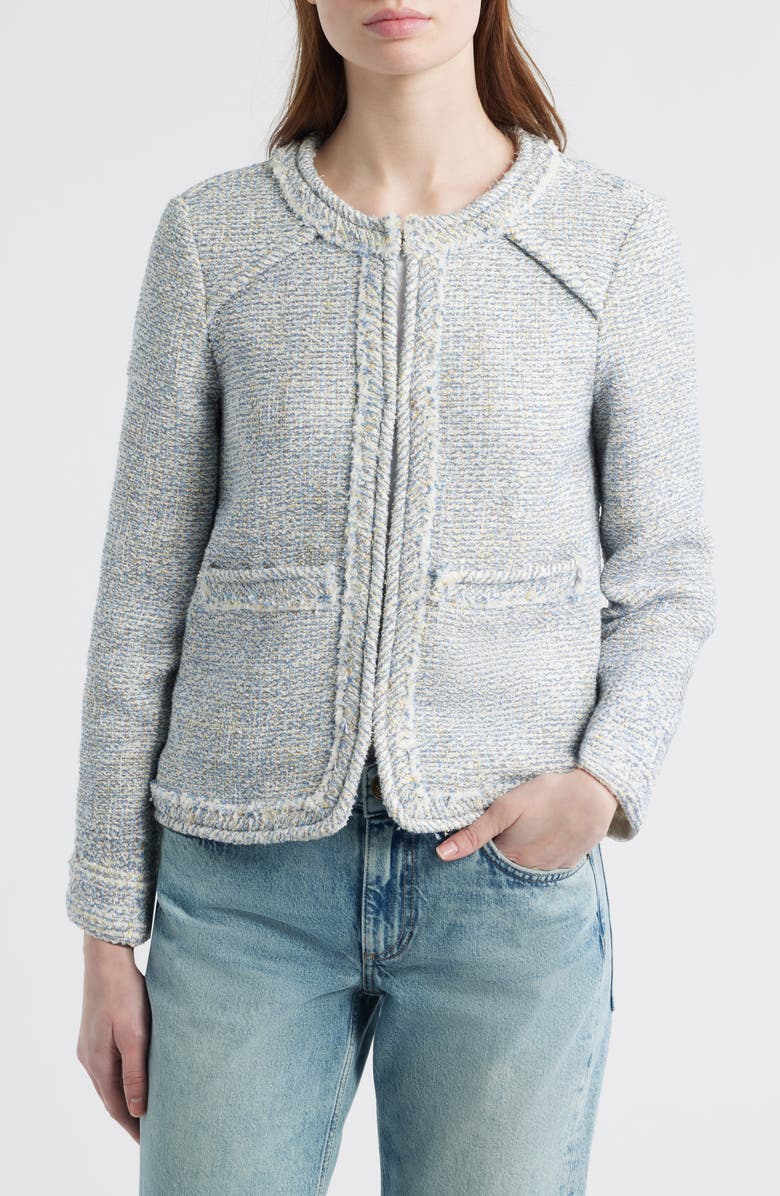 rag & bone Clarice Cotton Blend Jacket, Alternate, color, Blue Multi
