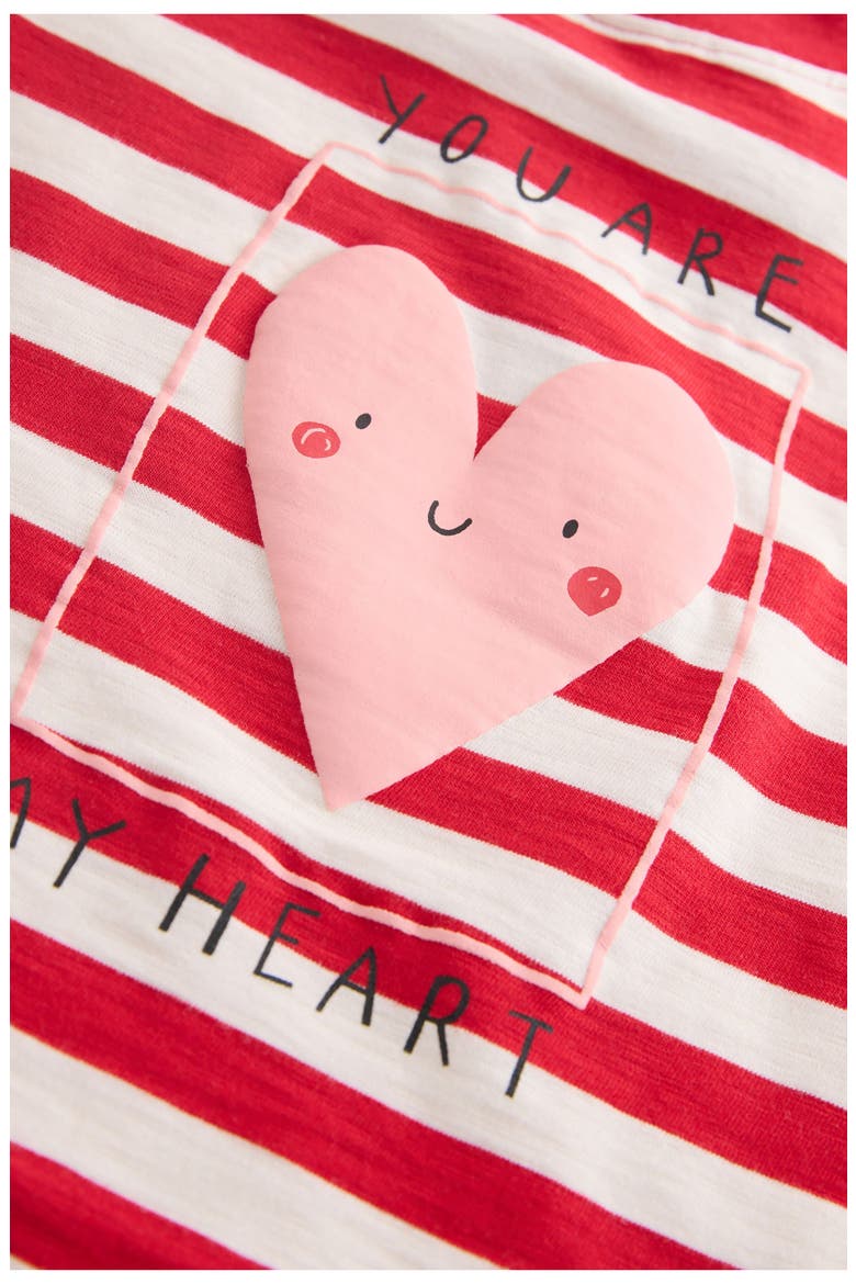 Kids' Stripe Heart Cotton T-Shirt, Alternate, color, RED