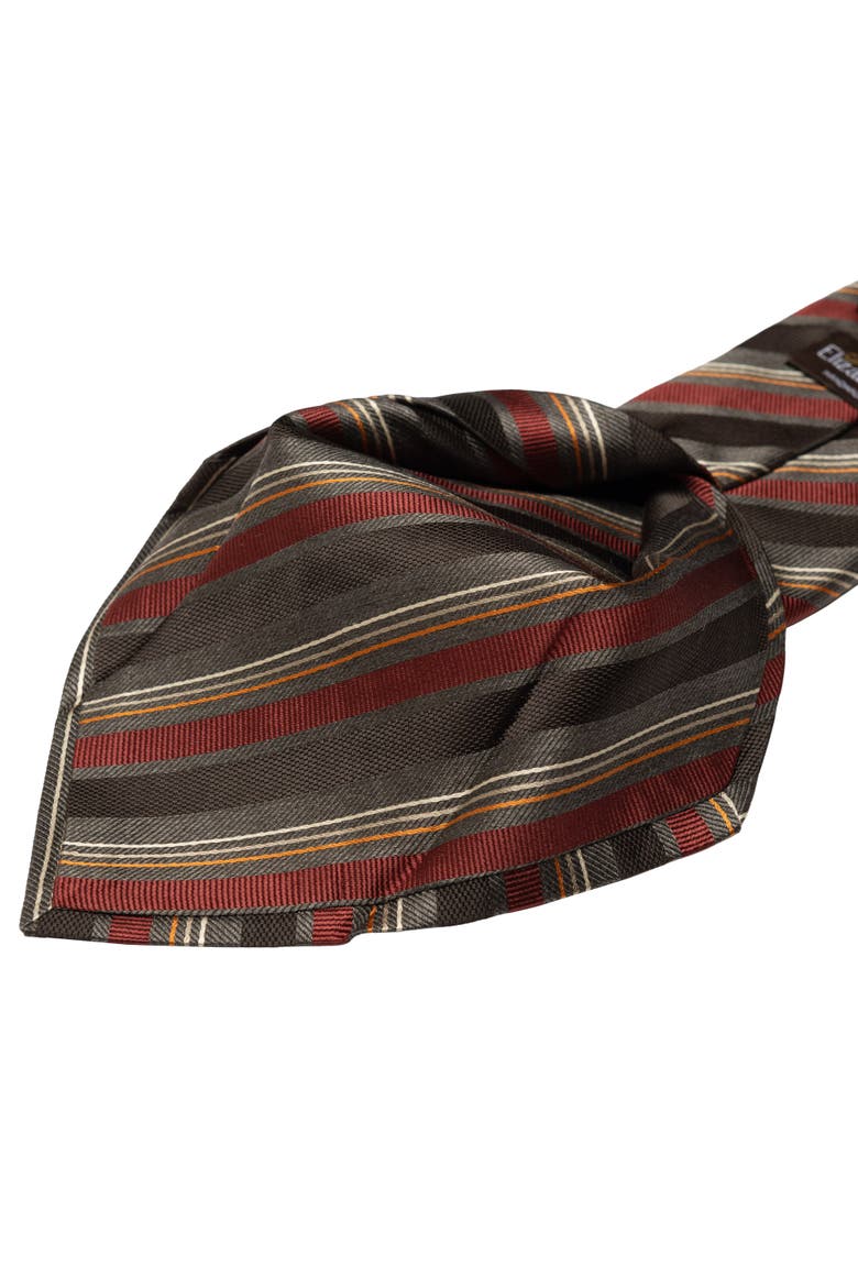 Espada - Silk Jacquard Tie for Men, Alternate, color, Steel Grey and Burgundy
